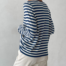 Kvinders Stribet Strik Sweater med Lange Ærmer