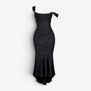 Kvindernes Off Shoulder Maxi Kjole med Rynket Talje