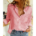 Skylar - Knap-op bluse med fugleprint og afslappet pasform
