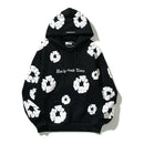 ComfyBloom - Afslappet hættetrøje med blomsterbroderi