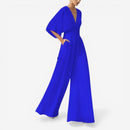 Daisy – Løs kortærmet jumpsuit med V-hals