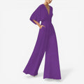 Daisy – Løs kortærmet jumpsuit med V-hals