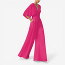 Daisy – Løs kortærmet jumpsuit med V-hals