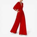 Daisy – Løs kortærmet jumpsuit med V-hals