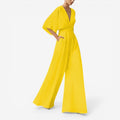 Daisy – Løs kortærmet jumpsuit med V-hals