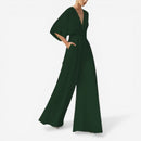 Daisy – Løs kortærmet jumpsuit med V-hals