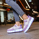GlowRush - LED rulleskøjtesneakers med udtrækkelige hjul til aktive børn