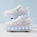 GlowRush - LED rulleskøjtesneakers med udtrækkelige hjul til aktive børn