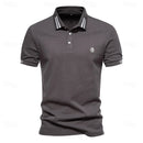 Marco slim-fit poloshirt med kontrastkant og knapkrave