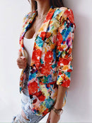 Chloe - Elegant blazer med lige snit og blomsterprint