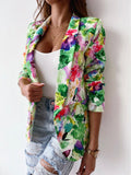 Chloe - Elegant blazer med lige snit og blomsterprint