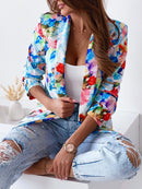 Chloe - Elegant blazer med lige snit og blomsterprint