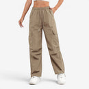 Kvinders Bukser med Vid Ben, Flere Lommer og Snøre i Taljen